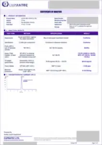 GLOW (BPC+GHK-Cu+TB) 70 mg batch COA, first page, low-resolution preview